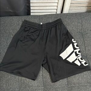 adidas Men's Black Shorts with White Logo